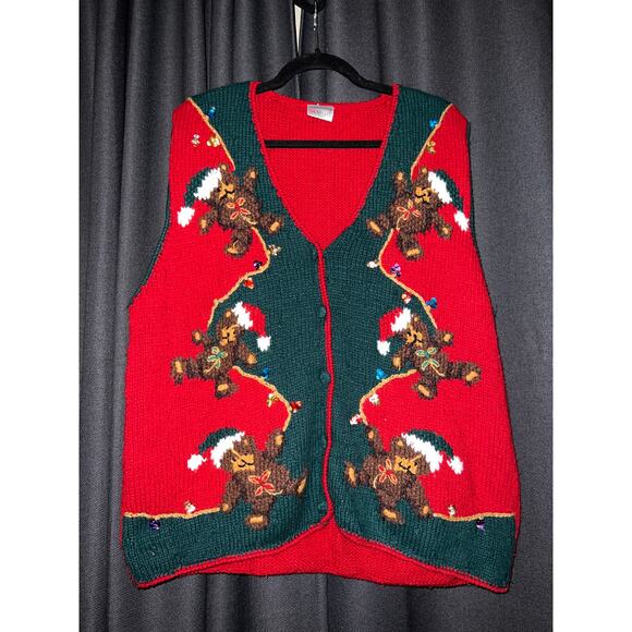 Ugly Christmas Sweater Sweaters - Ugly Christmas Sweater Xmas Vest Size Large